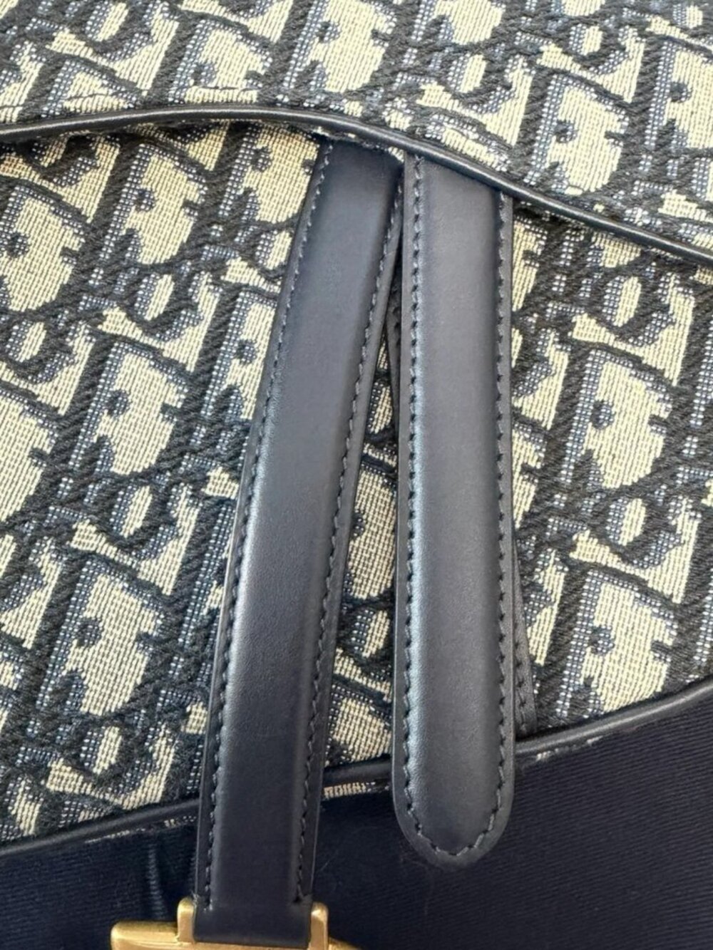 CHRISTIAN DIOR Oblique Saddle Bag With Strap in Blue - Picture 12 of 16